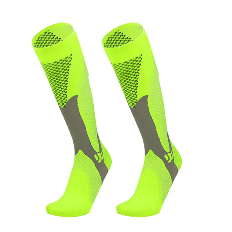 Men Women Compression Running Gym Socks Knee High Support Stockings Breathable Cycling Sports Socks for Socer Basketball Sport