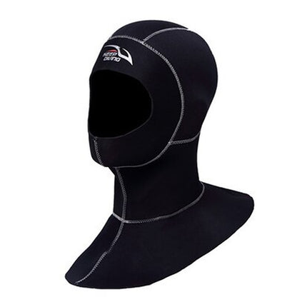 3MM Neoprene Diving Hoods Cap Hat Women Men Winter Snorkel Wetsuit Warm Head Cover Bibbed Long to Shoulder Scuba Hoodies Black