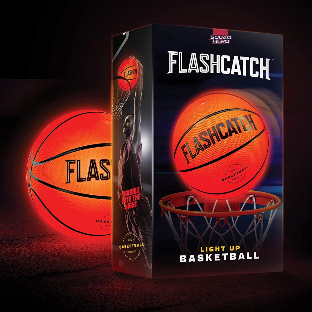 Light up Basketball - Glow in the Dark Basketball - NO 7 - Sports Gifts for Boys & Girls 8-12+ Year Old - Kids & Teens Gift Ideas - Cool Boy Toys Glowing Ball Night Activity