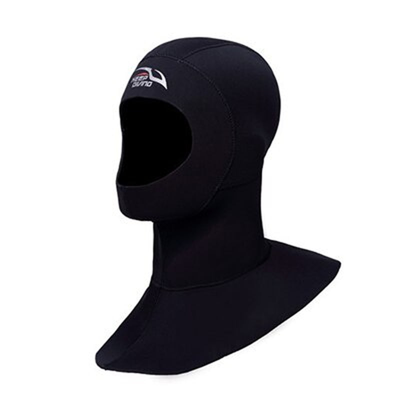 3MM Neoprene Diving Hoods Cap Hat Women Men Winter Snorkel Wetsuit Warm Head Cover Bibbed Long to Shoulder Scuba Hoodies Black