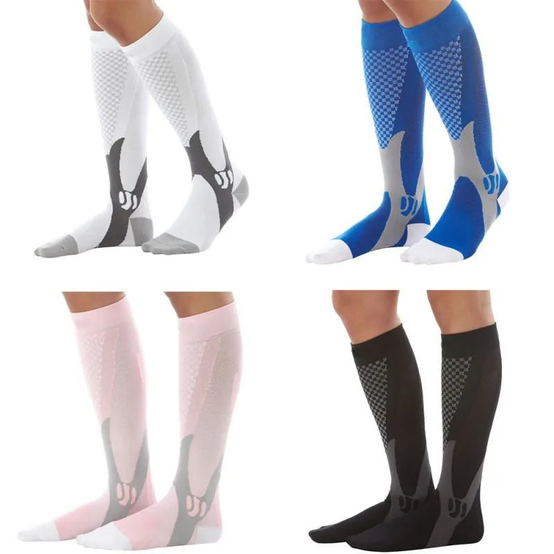 Men Women Compression Running Gym Socks Knee High Support Stockings Breathable Cycling Sports Socks for Socer Basketball Sport