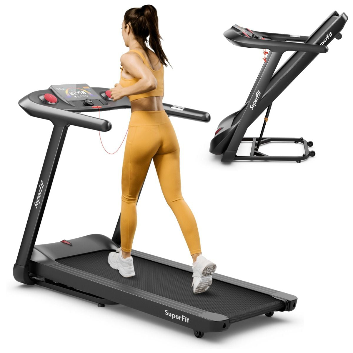 4.75HP Folding Treadmill with Voice Control & 20 Preset Programs & Auto Incline