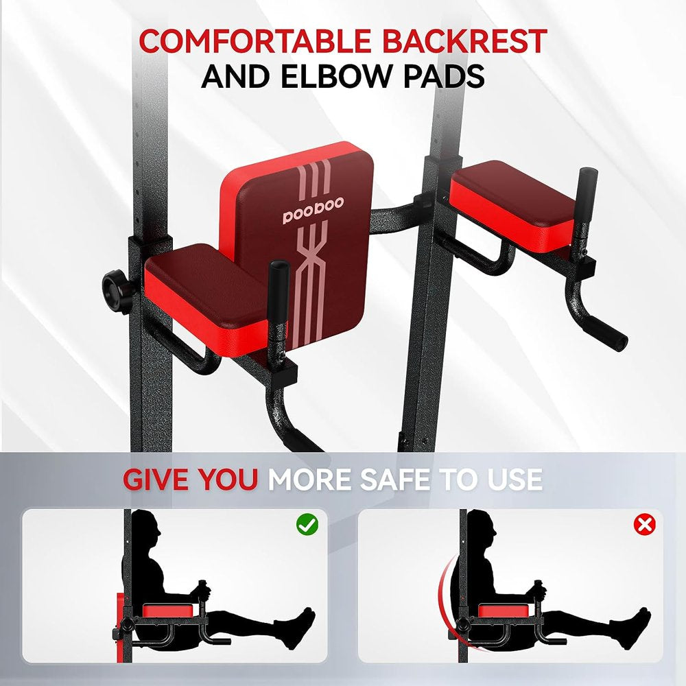 Adjustable Body Champ 480Lbs Multifunction Power Tower Dip Station Pull up Bar Power Rack for Home Gym Strength Training Workout Equipment