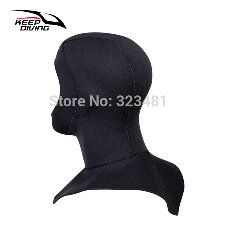 3MM Neoprene Diving Hoods Cap Hat Women Men Winter Snorkel Wetsuit Warm Head Cover Bibbed Long to Shoulder Scuba Hoodies Black