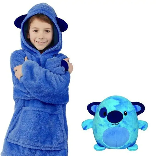 Winter Warm TV Blanket with Sleeves Big Pocket Fleece Family