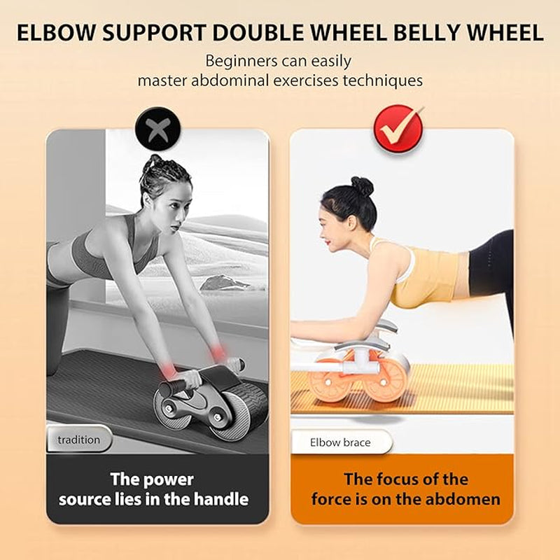 Elbow Support Automatic Rebound Abdominal Wheel Ab Roller for Abdominal Exercise Machine Abs Workout Equipment ,Dolly Core Strengthening Trainer Fitness Belly Training