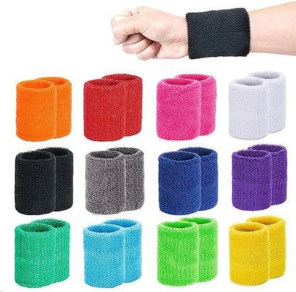 1Pair Wrist Bands - Sweat Bands Wristbands for Working Out - Soft Moisture Absorbent Cotton Terry Cloth Sweatbands for Women %26 Men