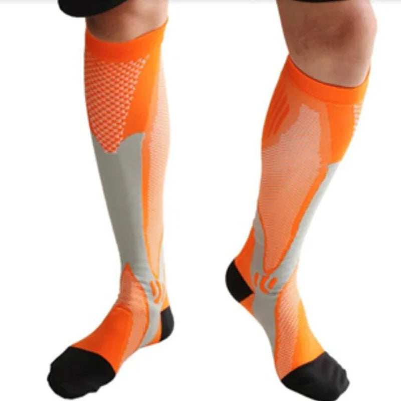 Men Women Compression Running Gym Socks Knee High Support Stockings Breathable Cycling Sports Socks for Socer Basketball Sport