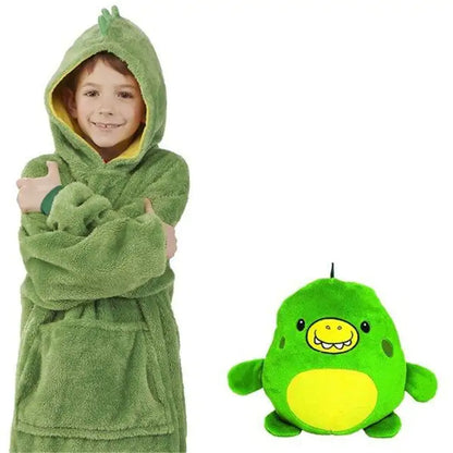 Winter Warm TV Blanket with Sleeves Big Pocket Fleece Family